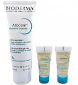 Bioderma Atoderm (Биодерма) набор: бальзам 75мл+ масло для душа 8мл 2 шт, Биодерма