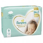 Pampers Premium Care (Памперс) подгузники 0 для новорожденных 1-2,5кг, 30шт, Проктер энд Гэмбл